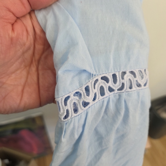 Baby Blue African Boubou Maxi Dress With Embroidery - Picture 9 of 10